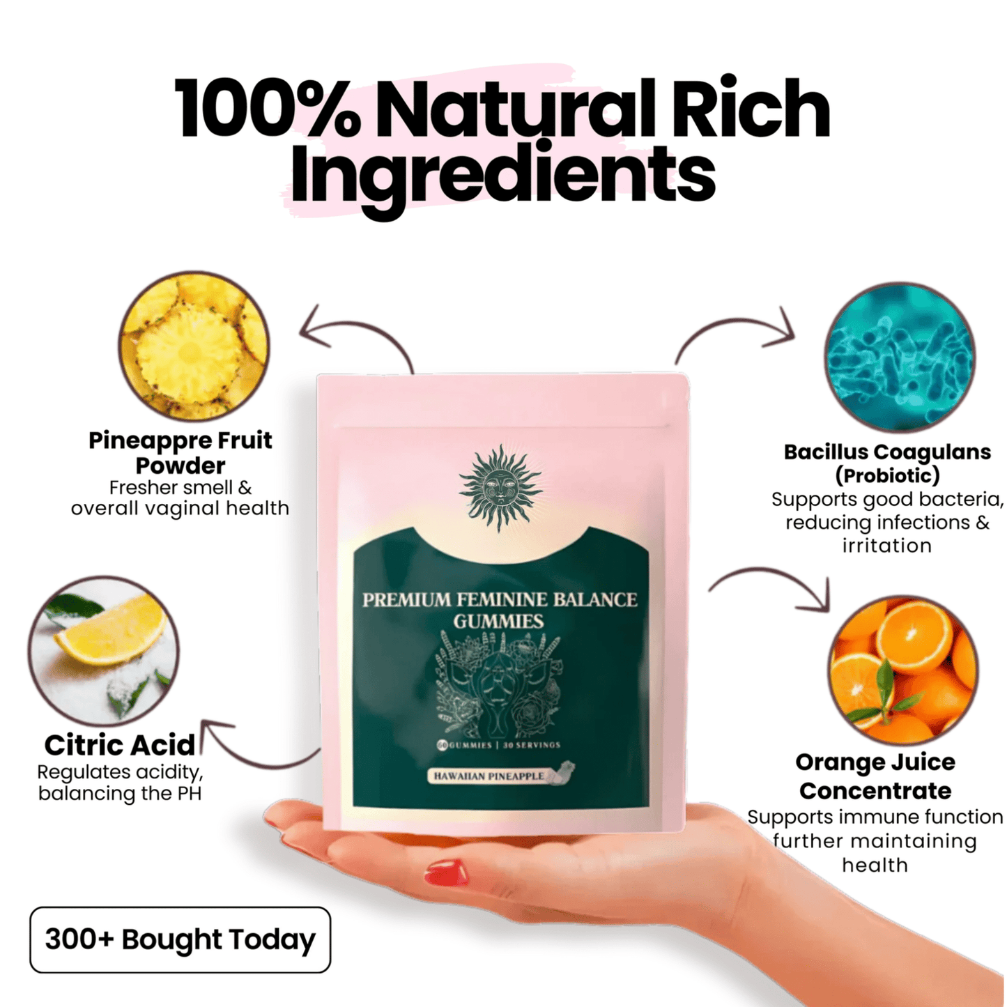 Feminine Balance Gummies – Hawaiian Pineapple - Feminine balance gummies