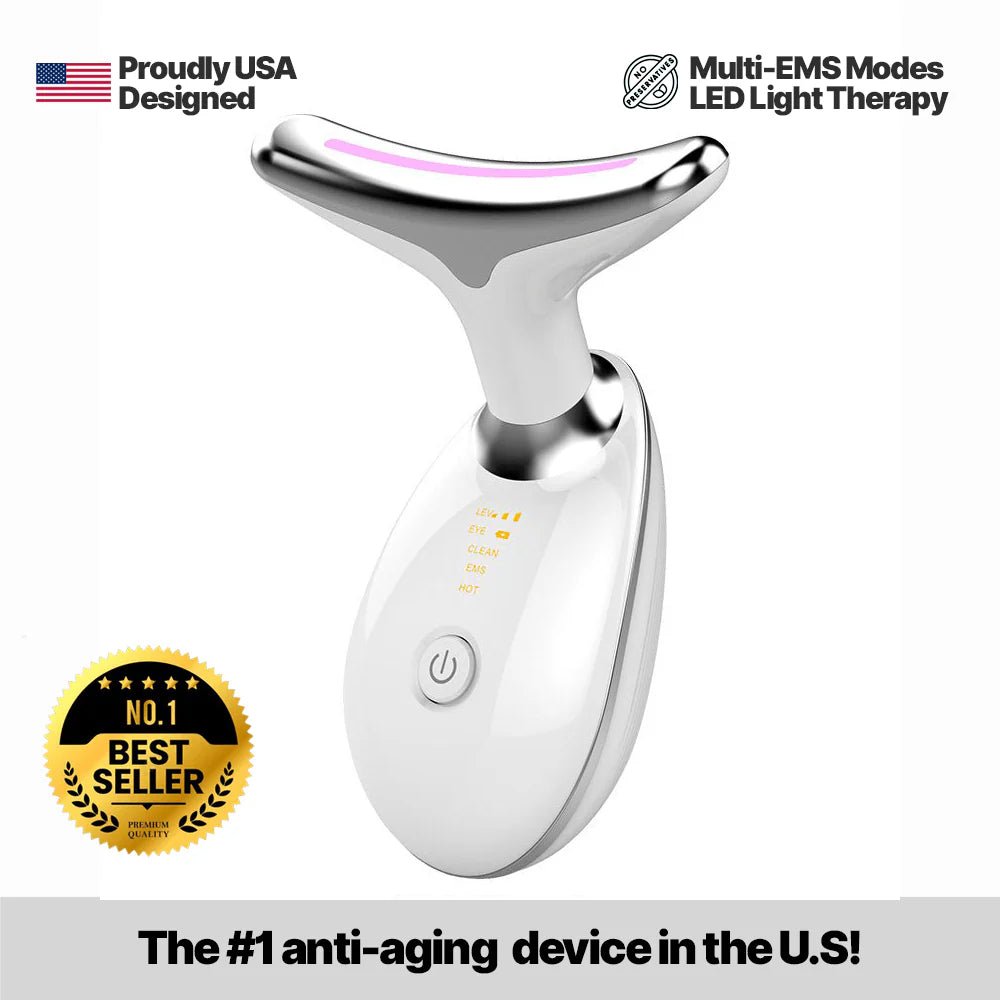 EMS Thermal Neck Lift Massager – Microcurrent Skin Tightening Device - Vitality Plus